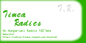 timea radics business card